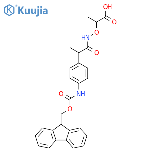 2-({2-4-({(9H-fluoren-9-yl)methoxycarbonyl}amino)phenylpropanamido}oxy)propanoic acid structure