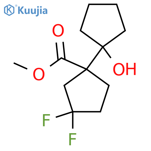 methyl 3,3-difluoro-1-(1-hydroxycyclopentyl)cyclopentane-1-carboxylate structure