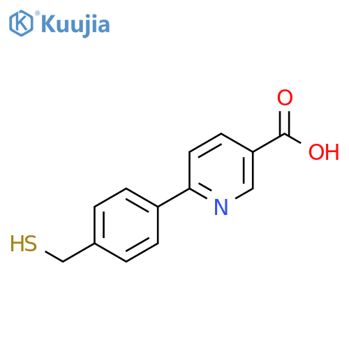 6-4-(sulfanylmethyl)phenylpyridine-3-carboxylic acid structure