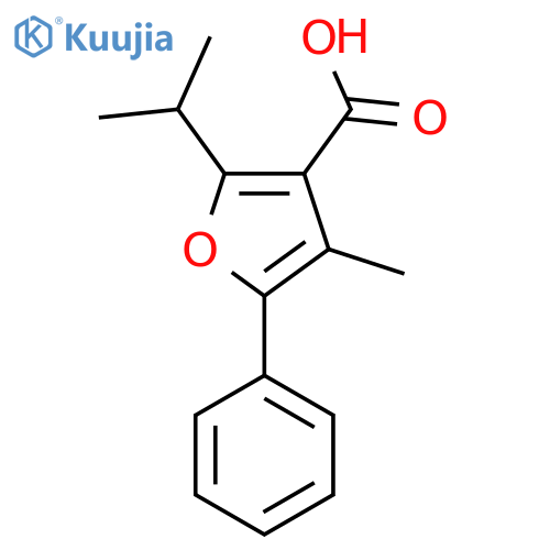 4-methyl-5-phenyl-2-(propan-2-yl)furan-3-carboxylic acid structure