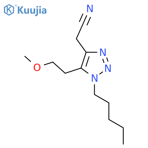 2-5-(2-methoxyethyl)-1-pentyl-1H-1,2,3-triazol-4-ylacetonitrile structure