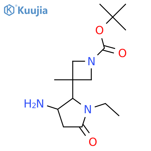 tert-butyl 3-(3-amino-1-ethyl-5-oxopyrrolidin-2-yl)-3-methylazetidine-1-carboxylate structure
