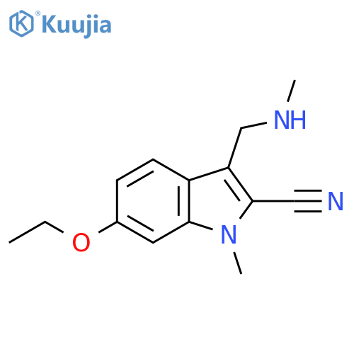 6-ethoxy-1-methyl-3-(methylamino)methyl-1H-indole-2-carbonitrile structure