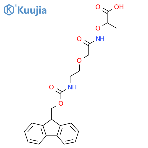 2-({2-2-({(9H-fluoren-9-yl)methoxycarbonyl}amino)ethoxyacetamido}oxy)propanoic acid structure