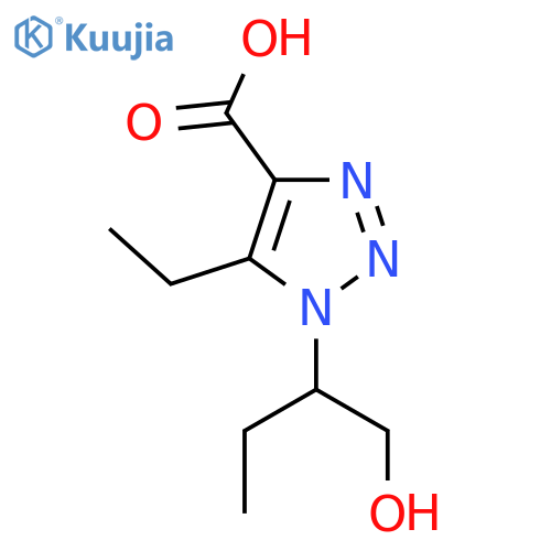 5-ethyl-1-(1-hydroxybutan-2-yl)-1H-1,2,3-triazole-4-carboxylic acid structure