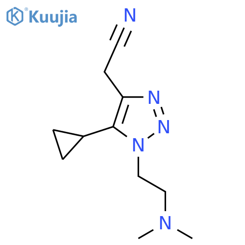 2-{5-cyclopropyl-1-2-(dimethylamino)ethyl-1H-1,2,3-triazol-4-yl}acetonitrile structure