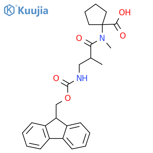 1-3-({(9H-fluoren-9-yl)methoxycarbonyl}amino)-N,2-dimethylpropanamidocyclopentane-1-carboxylic acid structure