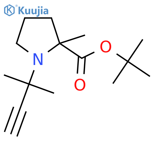 tert-butyl 2-methyl-1-(2-methylbut-3-yn-2-yl)pyrrolidine-2-carboxylate structure