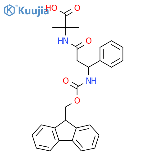 2-3-({(9H-fluoren-9-yl)methoxycarbonyl}amino)-3-phenylpropanamido-2-methylpropanoic acid structure