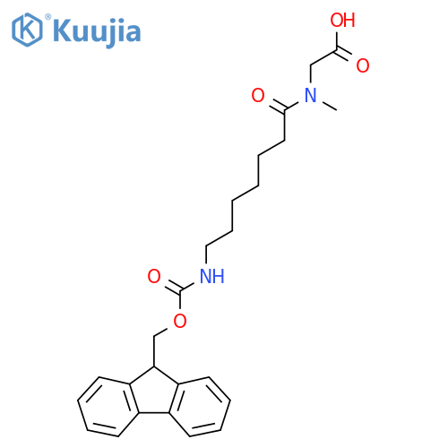 2-7-({(9H-fluoren-9-yl)methoxycarbonyl}amino)-N-methylheptanamidoacetic acid structure