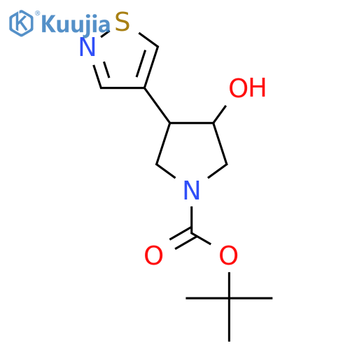 tert-butyl 3-hydroxy-4-(1,2-thiazol-4-yl)pyrrolidine-1-carboxylate structure