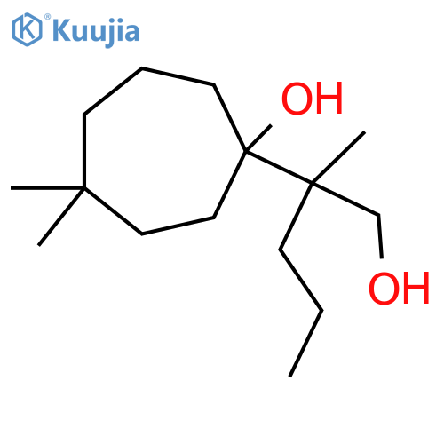 1-(1-hydroxy-2-methylpentan-2-yl)-4,4-dimethylcycloheptan-1-ol structure