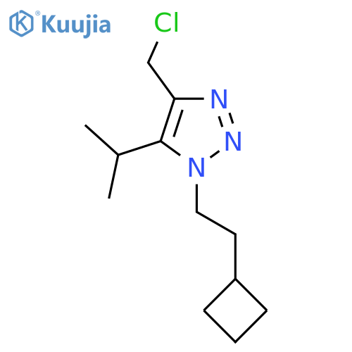 4-(chloromethyl)-1-(2-cyclobutylethyl)-5-(propan-2-yl)-1H-1,2,3-triazole structure