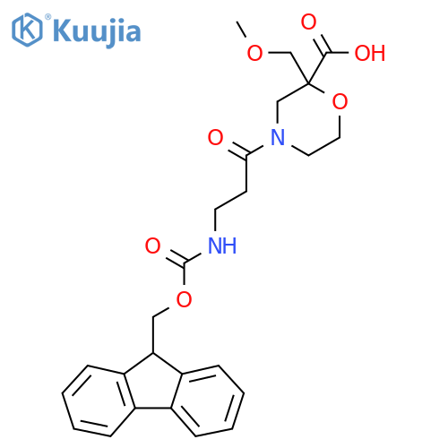 4-3-({(9H-fluoren-9-yl)methoxycarbonyl}amino)propanoyl-2-(methoxymethyl)morpholine-2-carboxylic acid structure