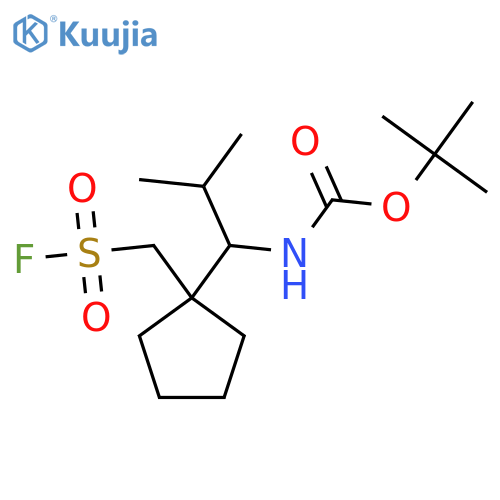 tert-butyl N-(1-{1-(fluorosulfonyl)methylcyclopentyl}-2-methylpropyl)carbamate structure