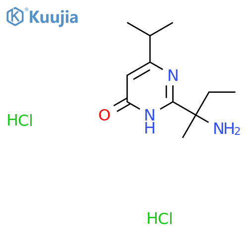 2-(2-aminobutan-2-yl)-6-(propan-2-yl)-3,4-dihydropyrimidin-4-one dihydrochloride structure