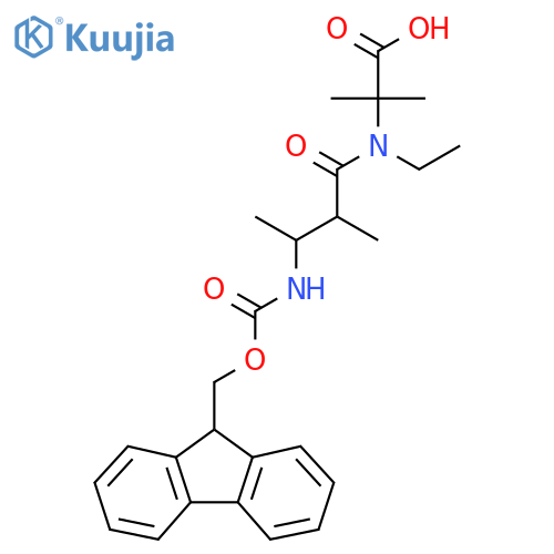 2-N-ethyl-3-({(9H-fluoren-9-yl)methoxycarbonyl}amino)-2-methylbutanamido-2-methylpropanoic acid structure
