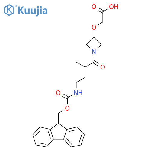 2-({1-4-({(9H-fluoren-9-yl)methoxycarbonyl}amino)-2-methylbutanoylazetidin-3-yl}oxy)acetic acid structure