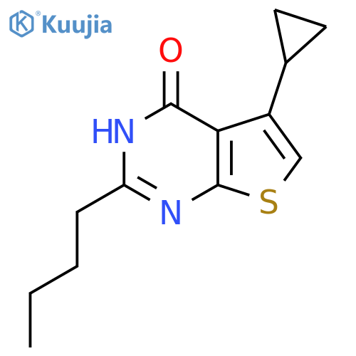 2-butyl-5-cyclopropyl-3H,4H-thieno2,3-dpyrimidin-4-one structure