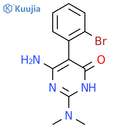 6-amino-5-(2-bromophenyl)-2-(dimethylamino)-3,4-dihydropyrimidin-4-one structure