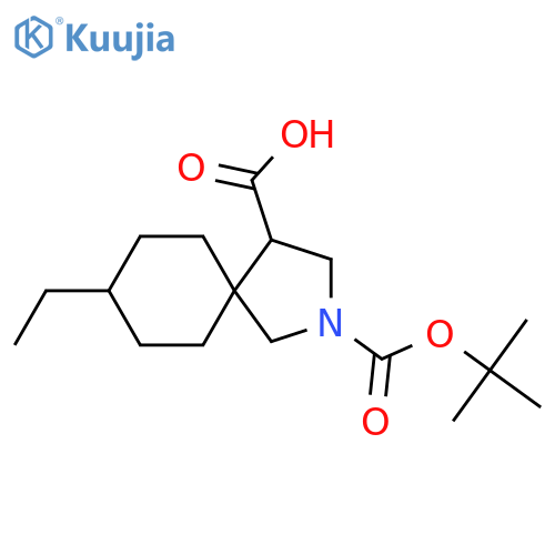2-(tert-butoxy)carbonyl-8-ethyl-2-azaspiro4.5decane-4-carboxylic acid structure