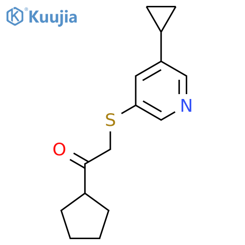 1-cyclopentyl-2-(5-cyclopropylpyridin-3-yl)sulfanylethan-1-one structure
