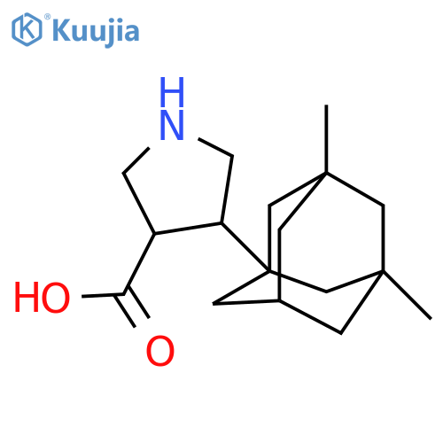 4-(3,5-dimethyladamantan-1-yl)pyrrolidine-3-carboxylic acid structure