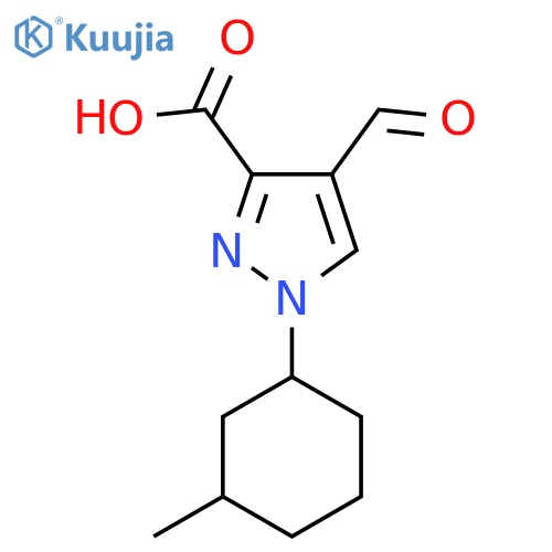 4-formyl-1-(3-methylcyclohexyl)-1H-pyrazole-3-carboxylic acid structure