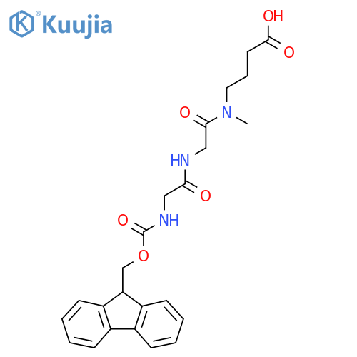 4-{2-2-({(9H-fluoren-9-yl)methoxycarbonyl}amino)acetamido-N-methylacetamido}butanoic acid structure