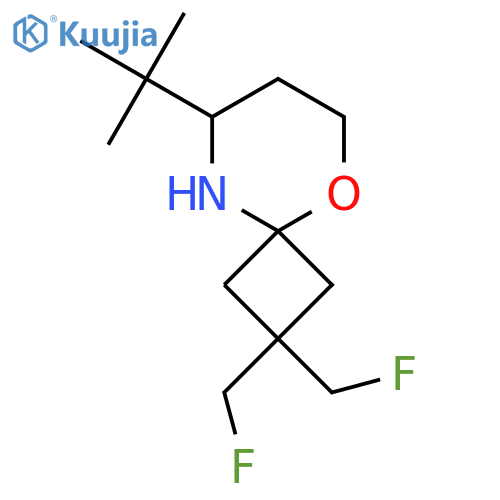 8-tert-butyl-2,2-bis(fluoromethyl)-5-oxa-9-azaspiro3.5nonane structure