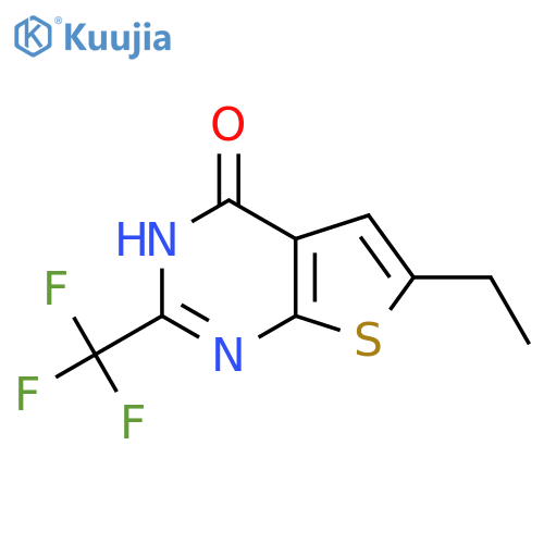 6-ethyl-2-(trifluoromethyl)-3H,4H-thieno2,3-dpyrimidin-4-one structure