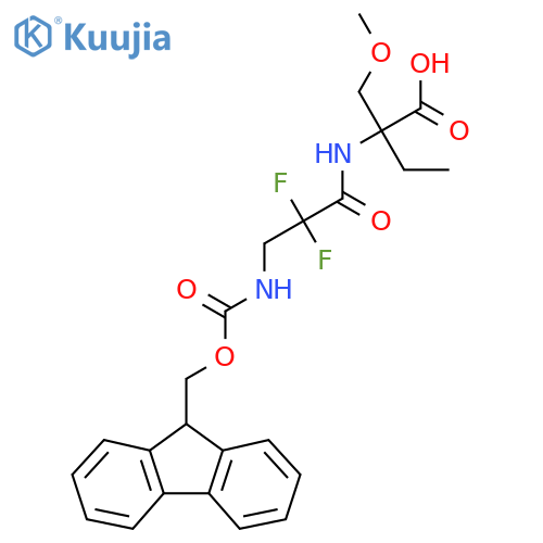 2-3-({(9H-fluoren-9-yl)methoxycarbonyl}amino)-2,2-difluoropropanamido-2-(methoxymethyl)butanoic acid structure