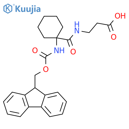3-{1-({(9H-fluoren-9-yl)methoxycarbonyl}amino)cyclohexylformamido}propanoic acid structure
