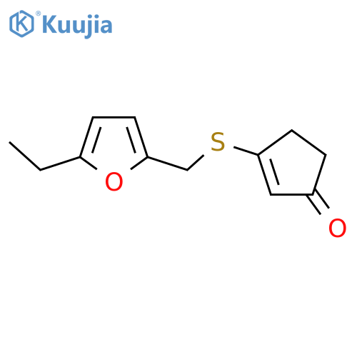 3-{(5-ethylfuran-2-yl)methylsulfanyl}cyclopent-2-en-1-one structure