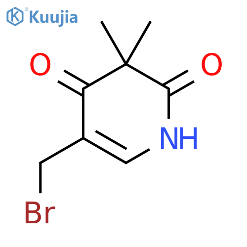 5-(bromomethyl)-3,3-dimethyl-1,2,3,4-tetrahydropyridine-2,4-dione structure