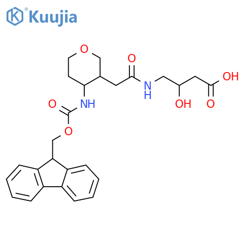 4-{2-[4-({[(9H-fluoren-9-yl)methoxy]carbonyl}amino)oxan-3-yl]acetamido}-3-hydroxybutanoic acid structure