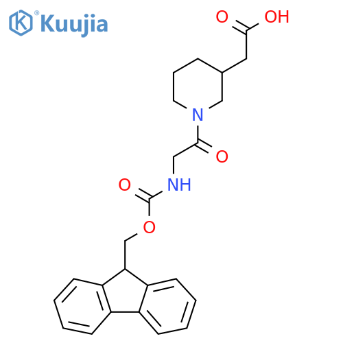 2-{1-2-({(9H-fluoren-9-yl)methoxycarbonyl}amino)acetylpiperidin-3-yl}acetic acid structure