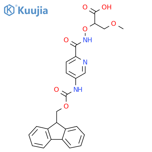 2-({5-({(9H-fluoren-9-yl)methoxycarbonyl}amino)pyridin-2-ylformamido}oxy)-3-methoxypropanoic acid structure