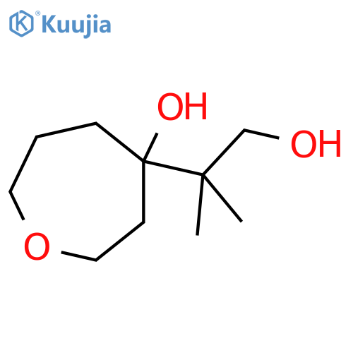 4-(1-hydroxy-2-methylpropan-2-yl)oxepan-4-ol structure