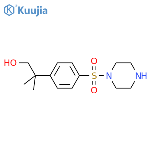 2-methyl-2-4-(piperazine-1-sulfonyl)phenylpropan-1-ol structure