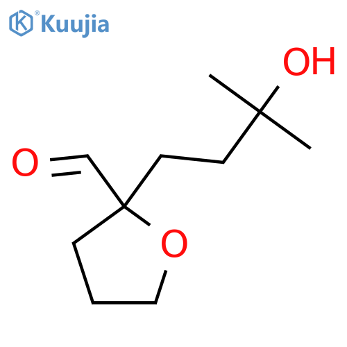 2-(3-hydroxy-3-methylbutyl)oxolane-2-carbaldehyde structure