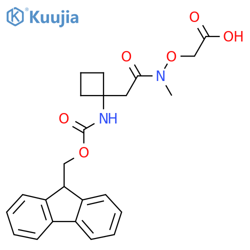 2-({2-1-({(9H-fluoren-9-yl)methoxycarbonyl}amino)cyclobutyl-N-methylacetamido}oxy)acetic acid structure