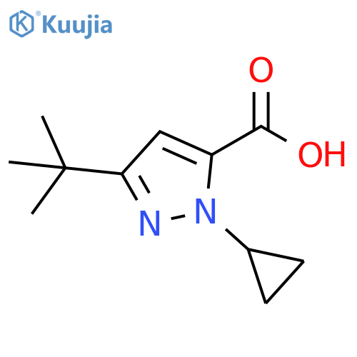 3-tert-butyl-1-cyclopropyl-1H-pyrazole-5-carboxylic acid structure