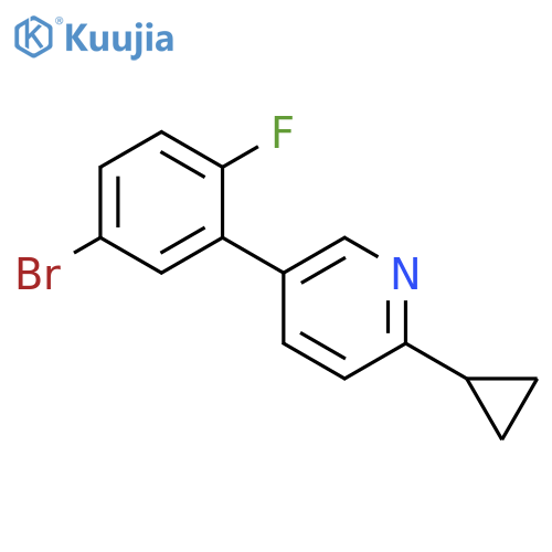 5-(5-bromo-2-fluorophenyl)-2-cyclopropylpyridine structure