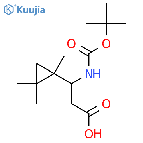 3-{(tert-butoxy)carbonylamino}-3-(1,2,2-trimethylcyclopropyl)propanoic acid structure