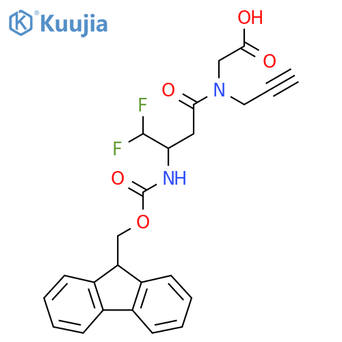 2-3-({(9H-fluoren-9-yl)methoxycarbonyl}amino)-4,4-difluoro-N-(prop-2-yn-1-yl)butanamidoacetic acid structure