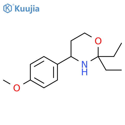 2,2-diethyl-4-(4-methoxyphenyl)-1,3-oxazinane structure