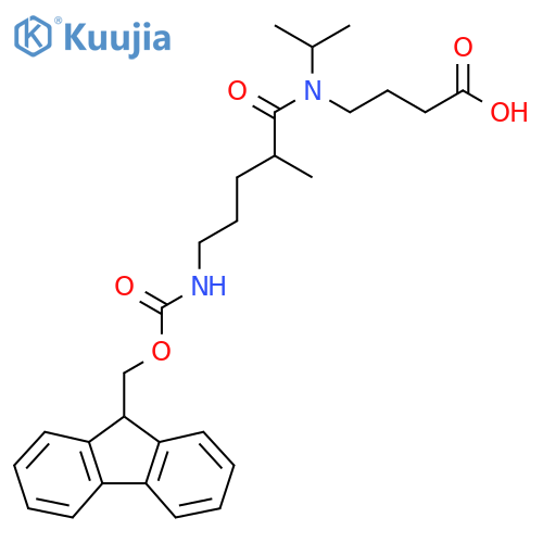 4-5-({(9H-fluoren-9-yl)methoxycarbonyl}amino)-2-methyl-N-(propan-2-yl)pentanamidobutanoic acid structure