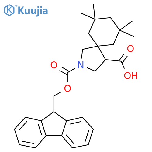 2-{(9H-fluoren-9-yl)methoxycarbonyl}-7,7,9,9-tetramethyl-2-azaspiro4.5decane-4-carboxylic acid structure