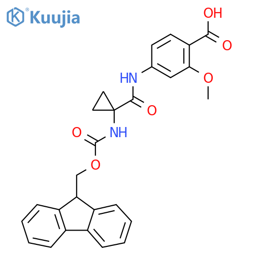 4-1-({(9H-fluoren-9-yl)methoxycarbonyl}amino)cyclopropaneamido-2-methoxybenzoic acid structure